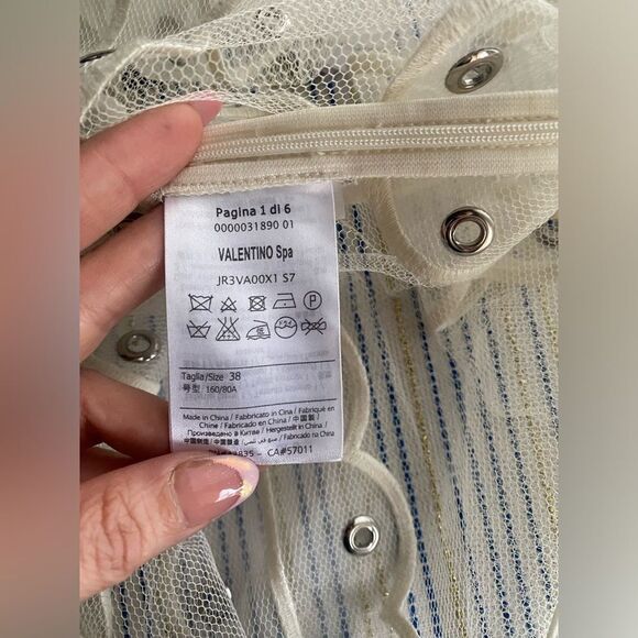 Red Valentino Ivory  tulle dress and silver studs size 38 US 4 - Picture 8 of 16